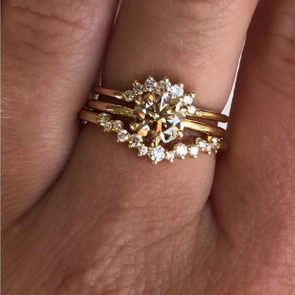 Diamond and sapphire stacking rings - Picture 5 of 8